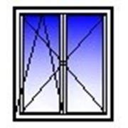 Окно ПВХ двухстворчатое 1350х1400 (кирпич, п+п/о) фотография