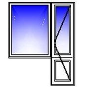 Балконная дверь 700х2150, окно 1350х1400 (панель, п/о+гл) фотография