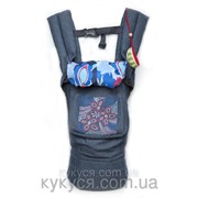 Слинг Эргономичный рюкзак-переноска “My baby“ синий джинс фотография