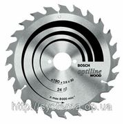 Пильный диск для ручных циркулярных пил BOSCH Optiline Wood 160х2,6х20 мм, 24 зуба фотография