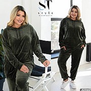 Спортивный костюм женский хаки из велюра (2 цвета) ПИ/-11 фото