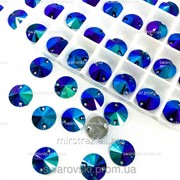 Пришивные камни (синтетич. стекло). Цвет Sapphire AB. 10mm*1шт фотография
