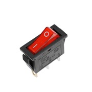 Клавишный выключатель, 250 В, 15 А, ON-OFF, 3с, красный, с подсветкой (комплект из 100 шт.) фотография