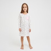 Сорочка для девочки, цвет молочный/рис. бабочки, рост 122 см фото