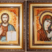 Икона “Казанская свадебная пара“ (2 иконы, 15х20 декоративная рамка за стеклом) фото