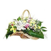 Цветочная корзина, цветы в корзине, корзина цветов, подарочная корзина с цветами, Киев фотография