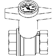 Кран шаровой "Optibal" с термометром с маховиком, с обеих сторон ВР, 3/8" Артикул №: 1078003