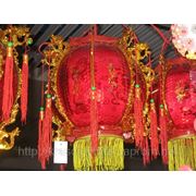 Китайский светильник «Фен шуй» красный электрический 30х30 фотография