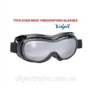 Airfoil Black Goggles With Anti Fog Smoke Silver Mirror Polycarbonate Lens With UV 400 Protection фото