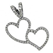 Кулон стильный сердце с бриллиантами VVS1/F 1.15Сt фото