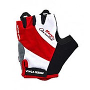 Перчатки велосипедные Vinca Sport Marco гелевые вставки VG933 (Белый+красный, Marco, XS) фото