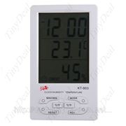 Часы электронные термометр гигрометр с календарем и будильником настольный настенный фотография