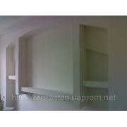 Монтаж гипсокартонных конструкций (2-3-уровневых) на стене фото