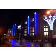 Новогоднее оформление фасада, иллюминация от Артфлорис, светодиодные гирлянды фотография