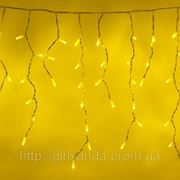 СВЕТОДИОДНАЯ ГИРЛЯНДА “БАХРОМА 3*0.5м“, каучуковый белый кабель, цвет желтый фото