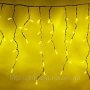 СВЕТОДИОДНАЯ ГИРЛЯНДА “БАХРОМА 3*0.5м“, каучуковый черный кабель, цвет желтый фото