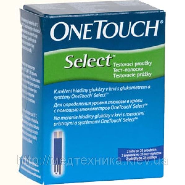Тест-полоски Уан Тач Селект (One Touch Select) №50, LifeScan (США) в ...