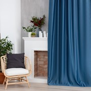 Штора портьерная Этель “Штрихи“цв.синий,на шторн.ленте 145*265 см,100% п/э фото