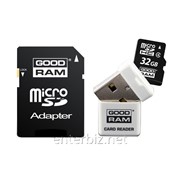 Карта памяти microSDHC 32GB UHS-1 Goodram+Reader+Adapter (USDR432GBC10R9), код 121098 фото