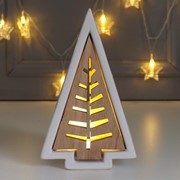 Сувенир керамика, дерево световой 'Ёлочка треугольная' 19,1х5,2х11,8 см фото