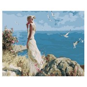 Картина по номерам “Девушка на фоне моря“ размер 40x50 (арт. GX5705) фотография