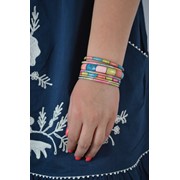 Браслет ручной работы разноцветный с костью 65 грн оптом фото