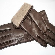 Перчатки мужские кожа кашемир шоколадный M757C фотография
