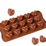 Силиконовая форма для шоколада, мармелада, льда "Сердечки"