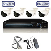 Готовый комплект из 4 уличных видеокамер высокого качества HD 720P/1 МегаПиксель - MT-AHD720PC4