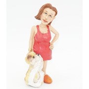 Статуэтка Девушка с щенком 6,5х5,5х15 фотография