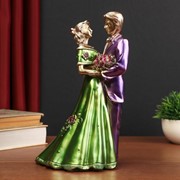 Сувенир полистоун “Свадебный вальс“ зелёный и сирень 28,5х17х12,5 см фото