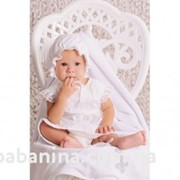 Комплект крестильный для девочки Модный карапуз Белый с крыжмой фото