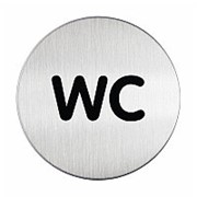 Durable Пиктограмма Durable WC, диаметр 83 мм, матированная сталь Серебристый фотография