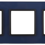 14-5103-29 ЭРА Рамка на 3 поста, стекло, Эра Elegance, синий+антрацитовый, ЭРА, 14-5103-29, Б0034519 фотография