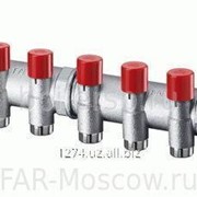 Коллектор запорный проходной, ВР-НР 1 1/4“ с 5 отводами М24х19, хромированный, артикул FK 3923 C11405RU фото