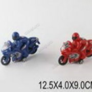 Автотранспортная игрушка Мотоцикл инерционный с гонщиком 12,5см.2 вида, пак. 3386
