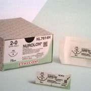 Материал шовный Нуролон 0, 10 х 75 см, черный ,код W5224 ,игла лигатура Ethicon в упаковке 12