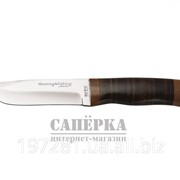 Нож охотничий Grandway 2253 LP, рукоять - кожа наборная, дерево фотография