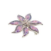 Серебряная брошь в форме цветка со вставками. Арт. 3-178 152 фото
