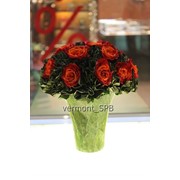 Ваза Биколор с неувядающими розами фото