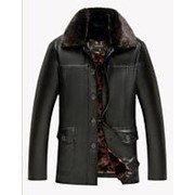 Зимняя мужская кожаная куртка “Квибек“ (Размер одежды: 52 размер (Size XL) Рост 185-195 см) фотография