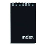 Блокнот INDEX Office classic, на гребне, черный, кл., лам. обл., А6, 40 л
