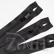 Молния пластиковая, черная, бегунок №73 - 20 см фото