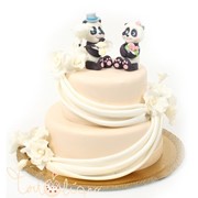 Свадебный торт с пандами №104 фотография