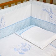 Детский постельный комплект Veres “Happy Banny blue“ 6 единиц фото
