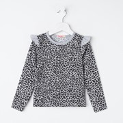 Лонгслив для девочки, цвет серый меланж, рост 110 см фото