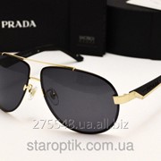 Мужские солнцезащитные очки Prada SPR 29 N цвет черный с золотом фото