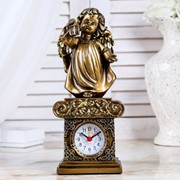 Часы настольные “Ангел с фонариком“, цвет золото, h=25 см фотография