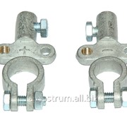 Комплект аккумуляторных ремонтных клемм + и - (без проводов) латунных легковых универсальных под болт фото