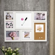 Фоторамка на 5 ф 10х10,13х13,10х15,13х18см бел.магн.доск.19х19см+пробка 21,5х14см 37х52,5см фото